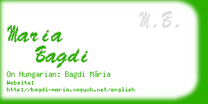 maria bagdi business card